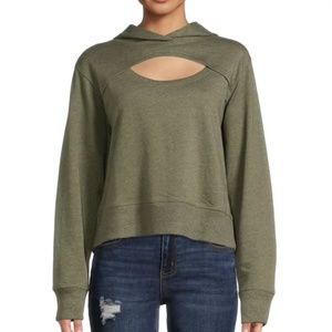 Front Cutout Hoodie Sweatshirt